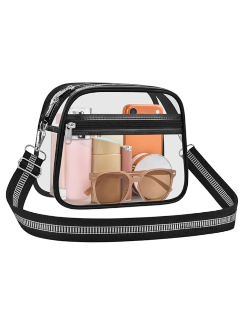 Clear Stadium Bag for Concerts & Events, Adjustable Crossbody Purse with Coin
